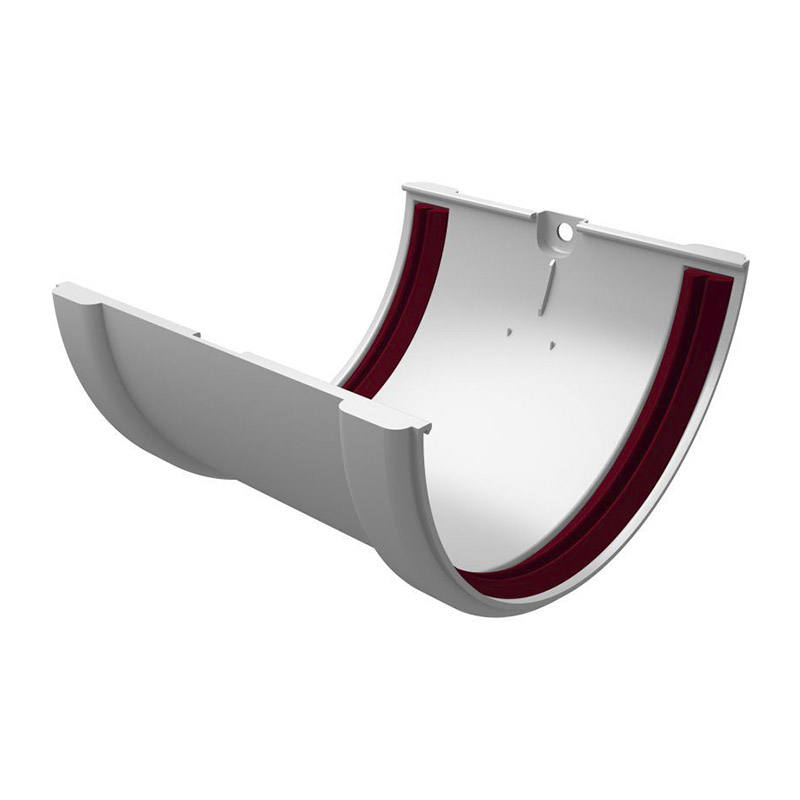 Водосточная система ПВХ (GL) "Классика" Муфта желоба Белая Водосточная система ПВХ (GL) "Классика" Муфта желоба Белая