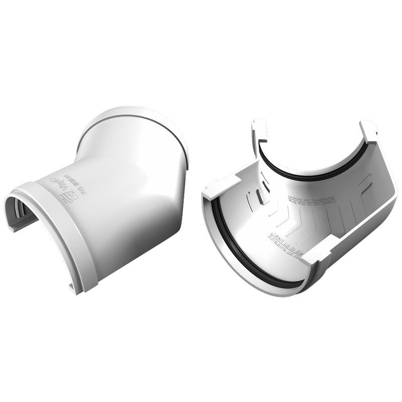 Водосточная система ПВХ (VL)  Угол желоба 135 град. Белый Водосточная система ПВХ (VL)  Угол желоба 135 град. Белый