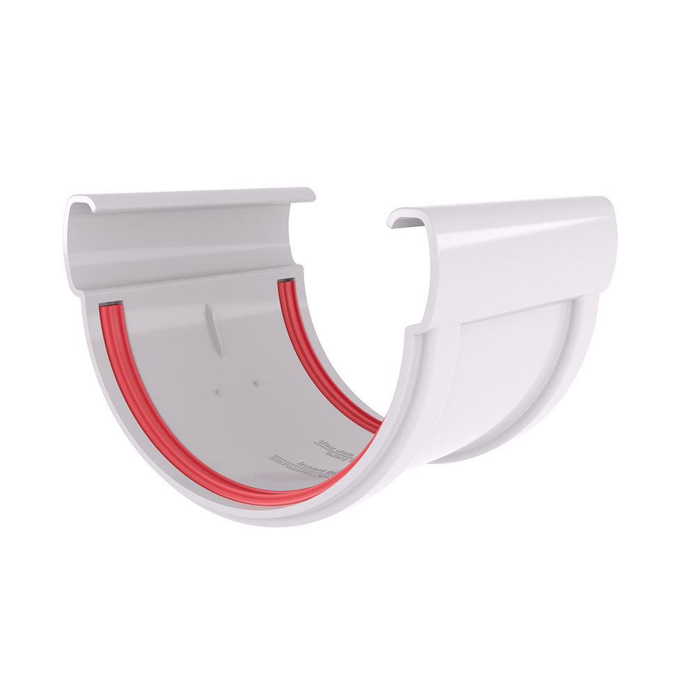 Водосточная система ПВХ (GL) "Дизайн" 135мм Муфта желоба Белая Водосточная система ПВХ (GL) "Дизайн" 135мм Муфта желоба Белая