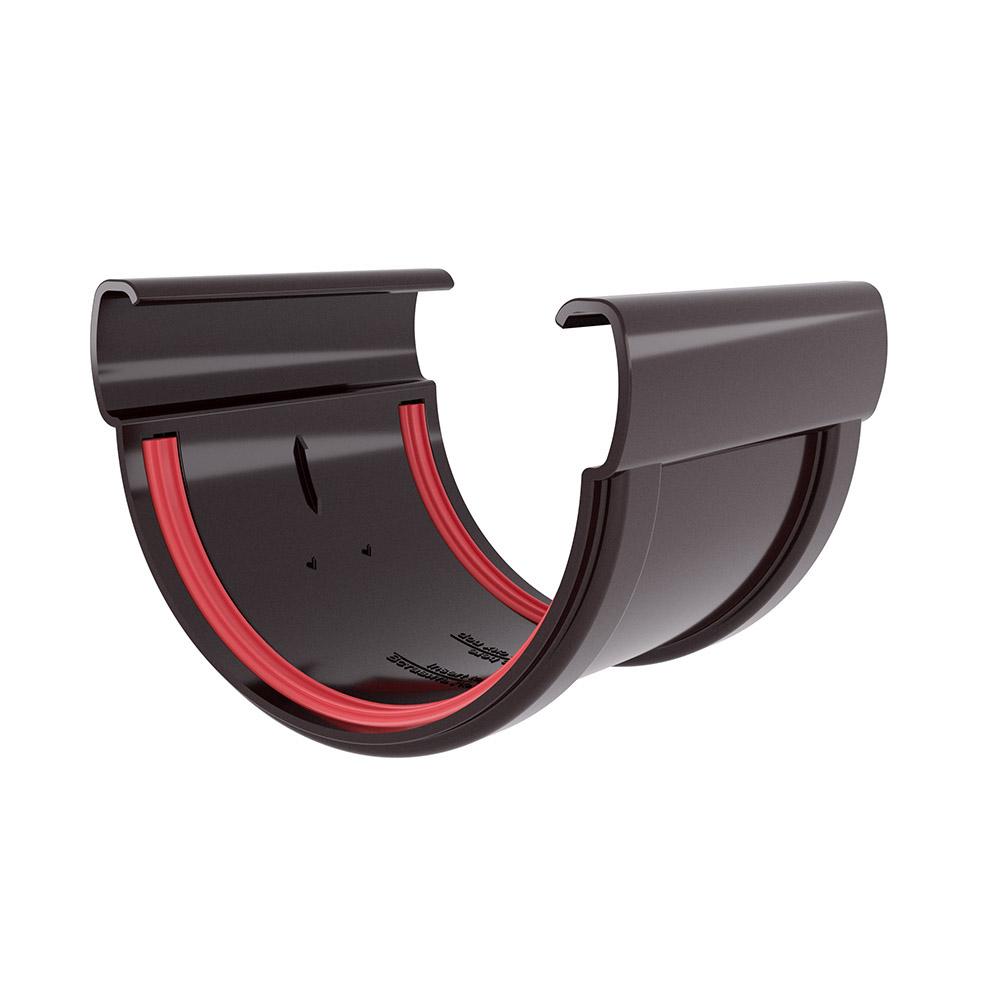 Водосточная система ПВХ (GL) "Дизайн" 135мм Муфта желоба Коричневая Водосточная система ПВХ (GL) "Дизайн" 135мм Муфта желоба Коричневая