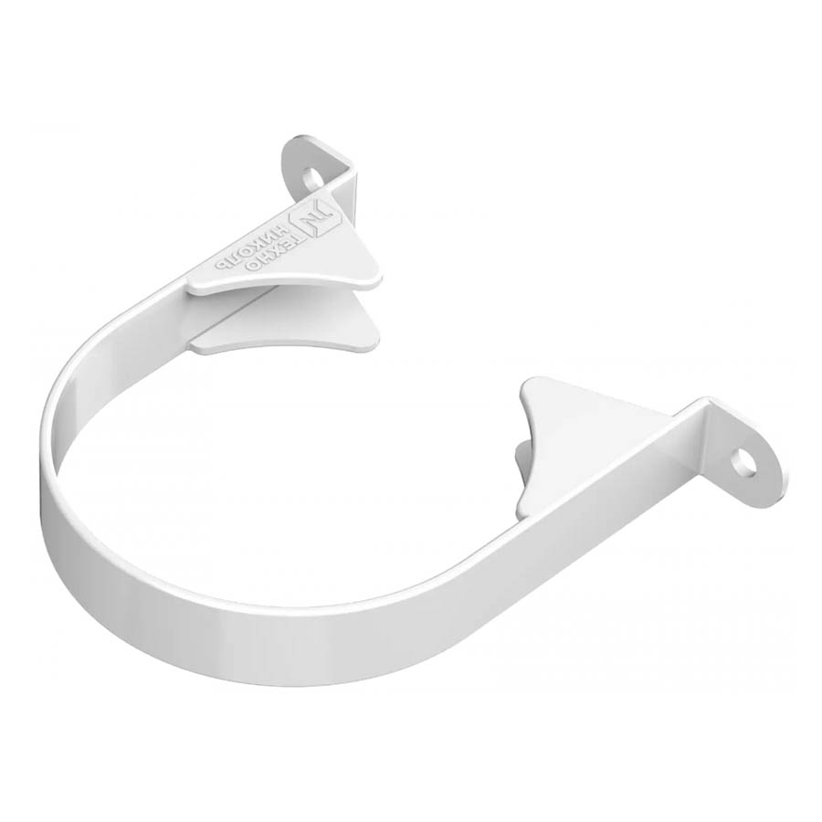 Водосточная система ПВХ (ТН) "Оптима" Хомут трубы ПВХ Белый Водосточная система ПВХ (ТН) "Оптима" Хомут трубы ПВХ Белый