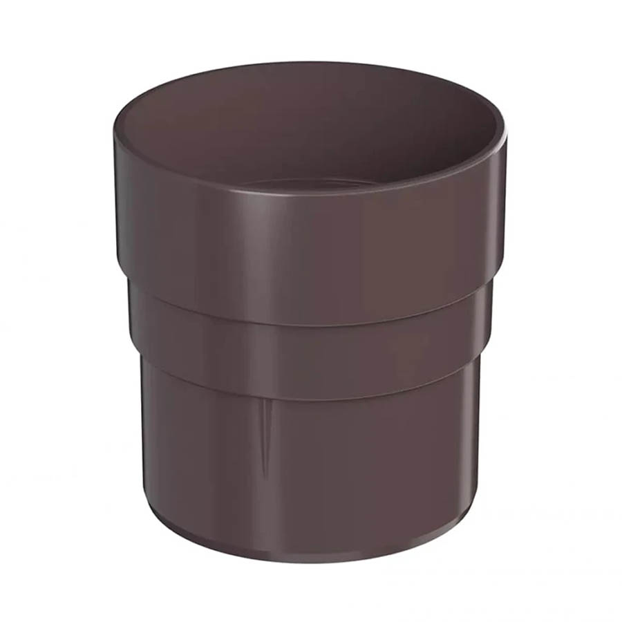 Водосточная система ПВХ (ТН) "Оптима" Муфта трубы Темно-коричневая Водосточная система ПВХ (ТН) "Оптима" Муфта трубы Темно-коричневая