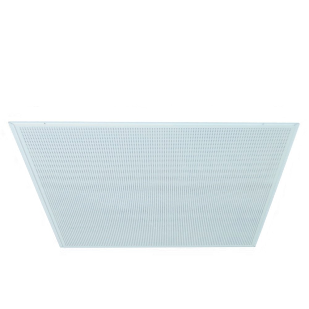 Плита потолочная алюминиевая "CESAL" Белая ПЕРФОРИРОВАННАЯ 595*595*0,32 мм, TEGULAR К90° PROFI, 3306