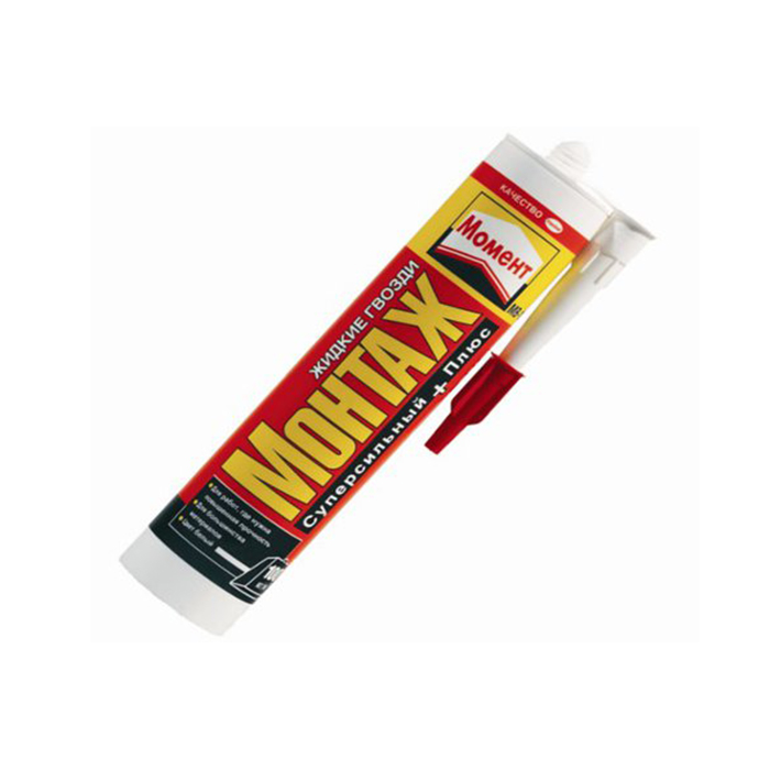Жидкие гвозди "Момент-Монтаж МВ-100" Белые Суперсильные ПЛЮС, картридж 380г.