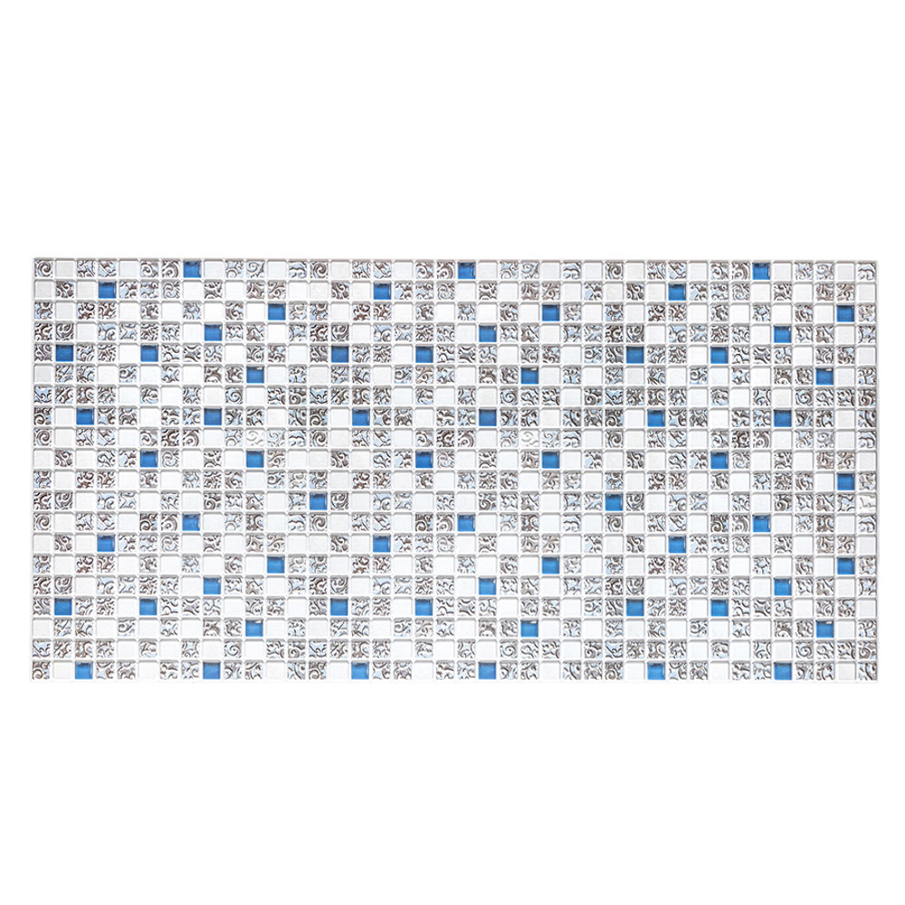 Пластиковая Листовая панель ПВХ "GRACE" Мозаика Коллаж голубой 960*480*0,3 мм