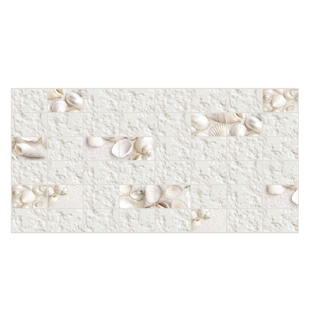 Пластиковая Листовая панель ПВХ "GRACE" Граненый прямоугольник Белая ракушка  960*480*0,3 мм