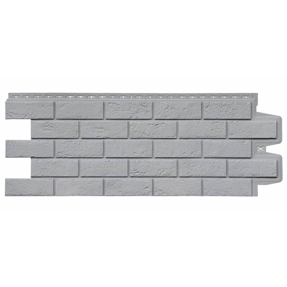 Фасадная панель Grand Line  Состаренный кирпич Серый 1109*418 (раб.размер 990*386 мм)