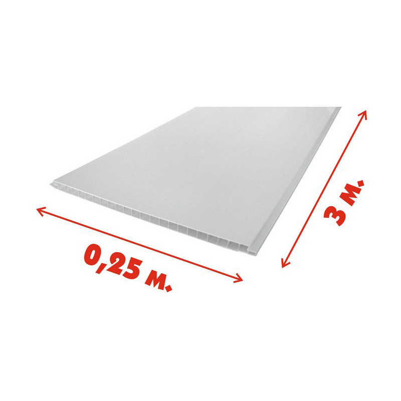 Пластиковая Панель ПВХ "Век" (9 мм) Белая матовая 250*3000 мм