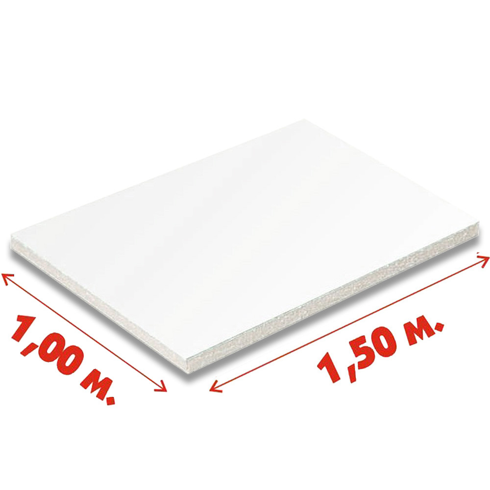 Сэндвич-панель (ТП) 1000*1500 мм ОДНОСТОРОННЯЯ Белая матовая 9 мм ПВХ