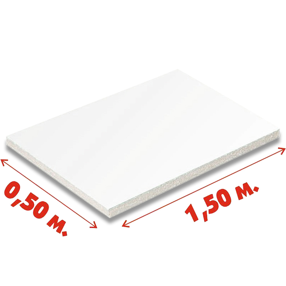 Сэндвич-панель (ТП) 500*1500 мм ОДНОСТОРОННЯЯ Белая матовая 9 мм ПВХ