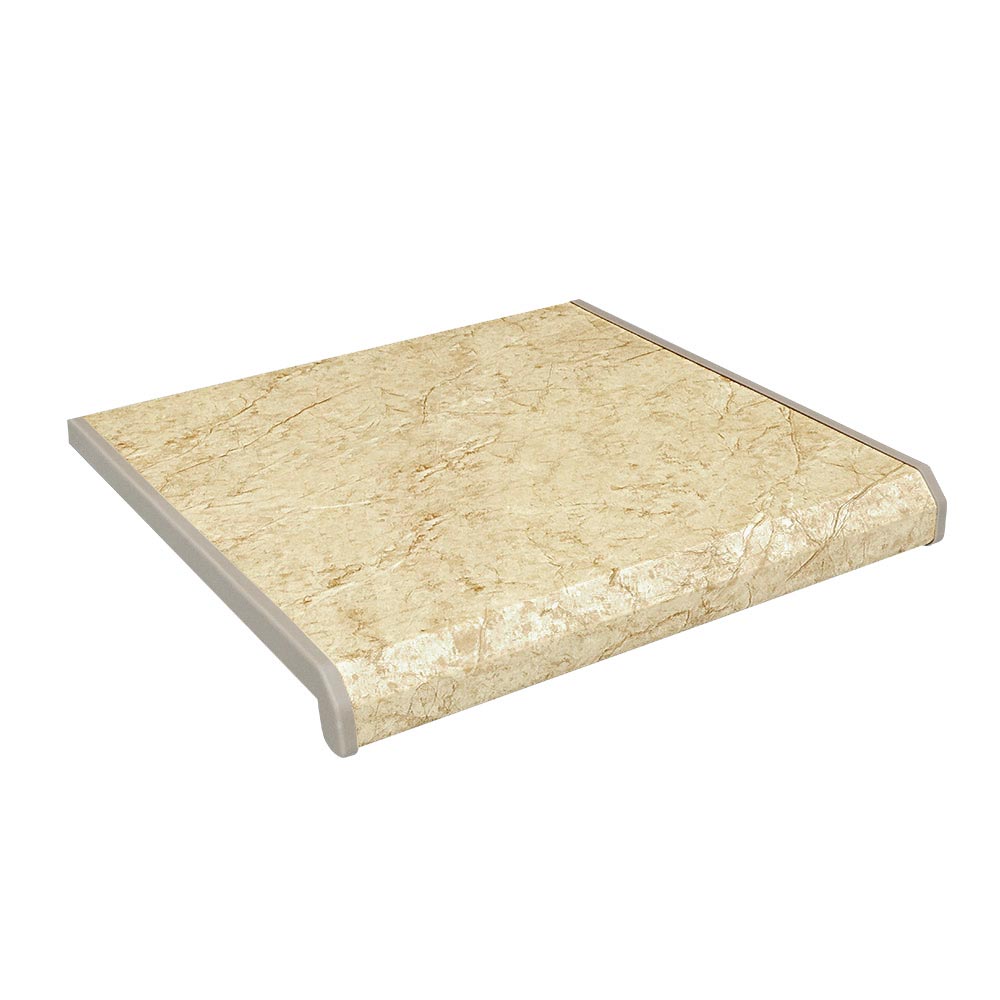 Подоконник ПВХ (Данке) Комфорт Бежевый глянцевый 700 мм с двумя капиносами