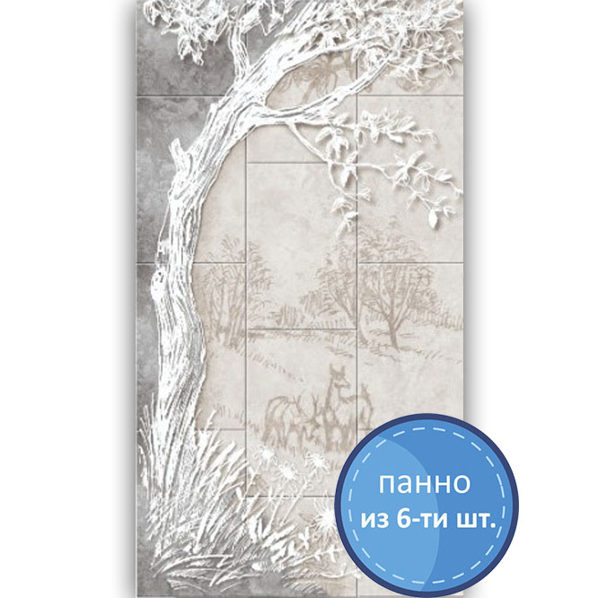 Пластиковая Панель ПВХ "ПанДА" (8 мм) 07640 "Отражение" Дерево 250*2700 мм (панно из 6шт.)