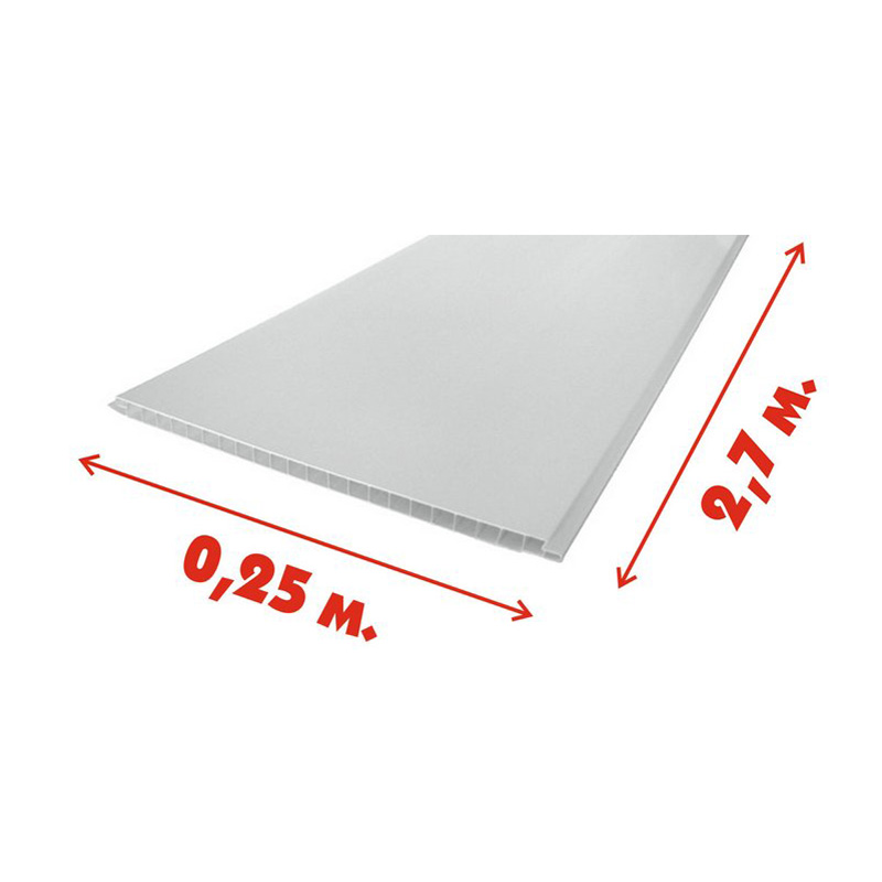 Пластиковая Панель ПВХ "Век" (9 мм) Белая матовая 250*2700 мм