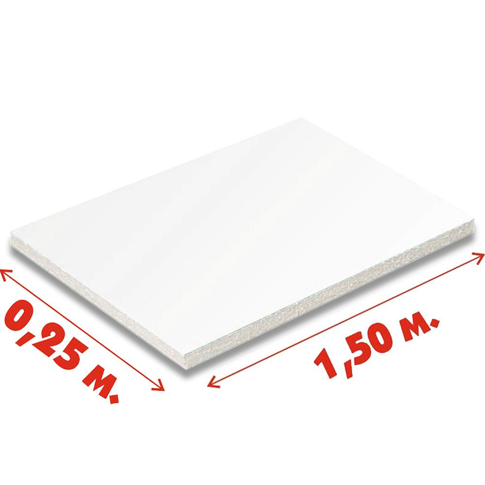Сэндвич-панель (ТП) 250*1500 мм ОДНОСТОРОННЯЯ Белая матовая 9 мм ПВХ