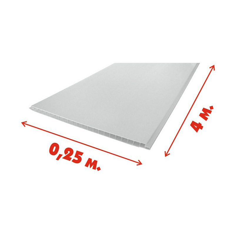 Пластиковая Панель ПВХ "Век" (9 мм) Белая матовая 250*4000 мм