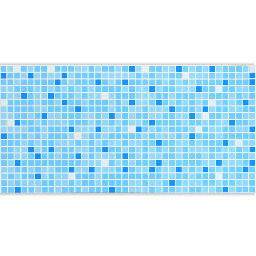 Панель ПВХ регул Декопан мозаика синий микс, синяя, 957 х 480 х 0,4 мм