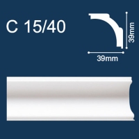 Плинтус (полистирол) "СОЛИД" С 15/40 (38*38 мм) белый 2000 мм