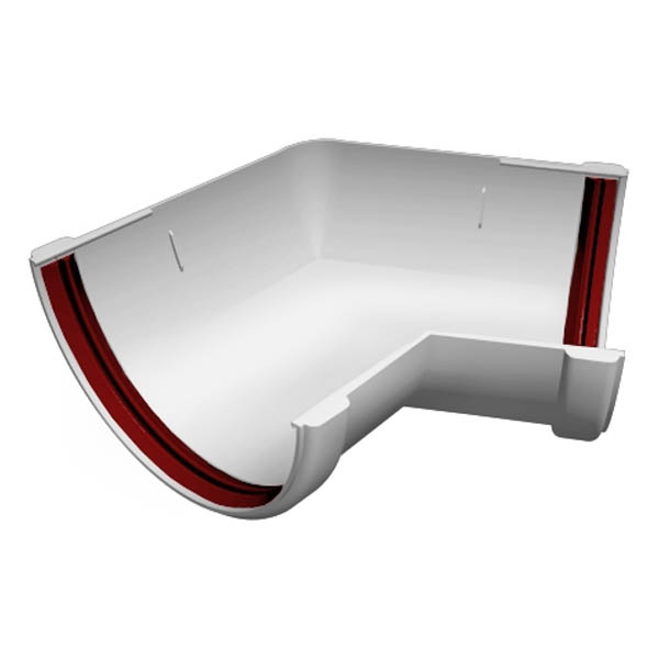 Водосточная система ПВХ (GL) "Классика" Угол желоба 135 град. Белый