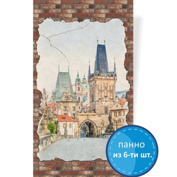 Панель ПВХ "ПанДА" (8 мм) 01450 "Состаренный кирпич" 250*2700 мм (панно из 6шт.)