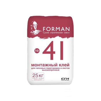 Монтажный клей для ГКЛ и ПГП Forman 41, 25 кг