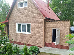 Фасадные панели Стоун Хаус Сланец бурый и Кирпич красный фото